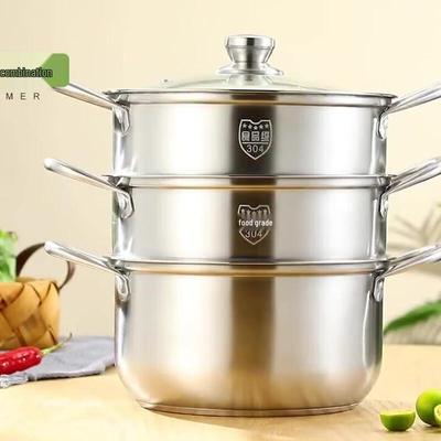 HUIHUADU 304 Stainless Steel Induction & Gas Soup Pot