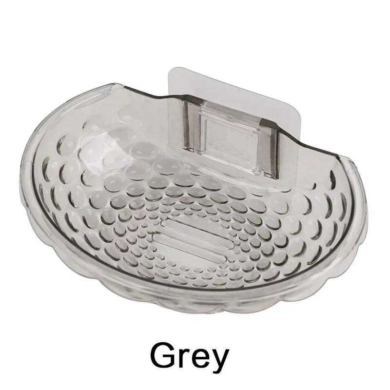 Household Self Adhesive Soap Sponge Dish Bathroom Accessories Wall Mounted Soap Dish Drain Transparent Acrylic Soap Holder