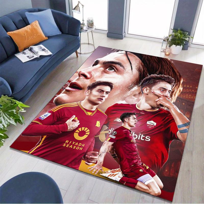 AS Rom Fußballstar Collage Druck Teppich Fußball Sport Rutschfeste Rechteckige Fußmatte Wohnzimmer Schlafzimmer Heimdekoration Fan Teppich