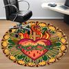 1pc Sacred Heart Carpet, Round Non Slip Durable Large Size Office Carpet, Suitable for Office