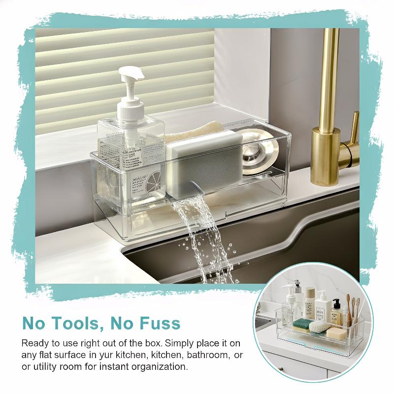 Multifunctional Sink Drain Rack Self Draining Rack Dish Brush Storage And Organization Rack