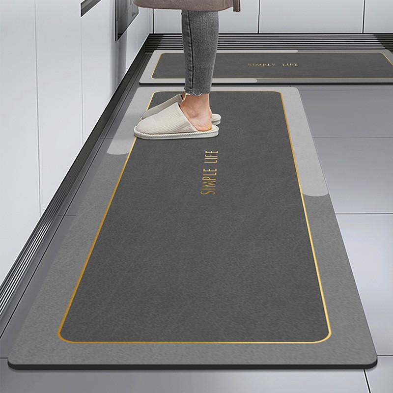 Modern Minimalist Kitchen Mat Silicone Diatomite Absorbent Non-Slip Water Drainage Floor Pad Cooking Area