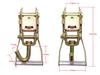 Lasso Strap Ratchet Tie-Down System, Long and Wide Handle, 1.6 Ton Capacity, Set of 2, Swivel Type, for Tire Tie-Down