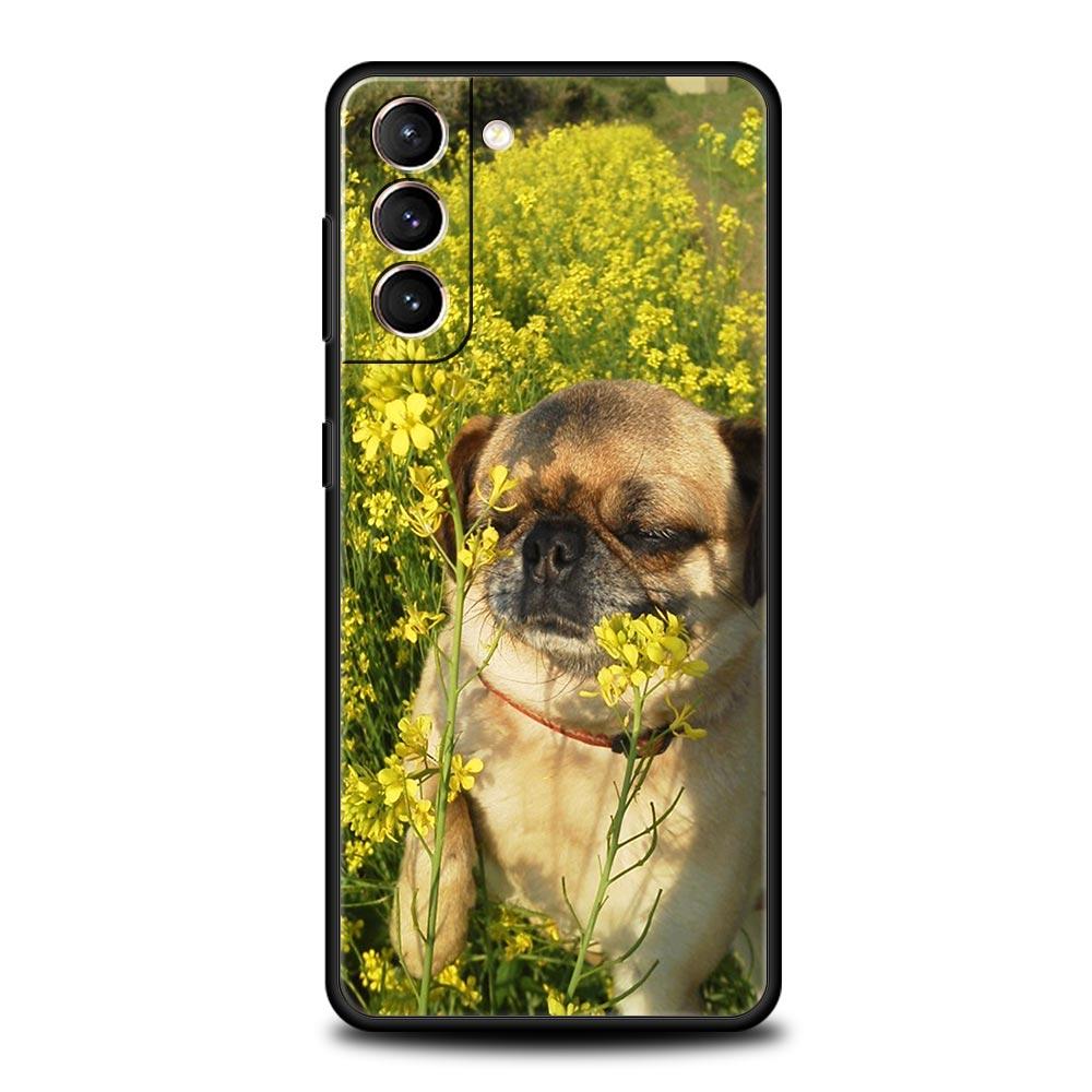 Soft TPU Phone Case For Samsung Galaxy S25 S24 S23 S22 S21 Ultra S20 FE 5G S10 S10E Plus Cute Pug Dog Black Cover