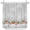 Merry Christmas Snowman Shower Curtains Waterproof Bath Curtain Santa Claus Snowflake for Bathroom Home Decor with Hooks