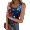 Women's Summer Fashionable Casual Independence Day Printed Round Neck Sleeveless Top Fitted Vest