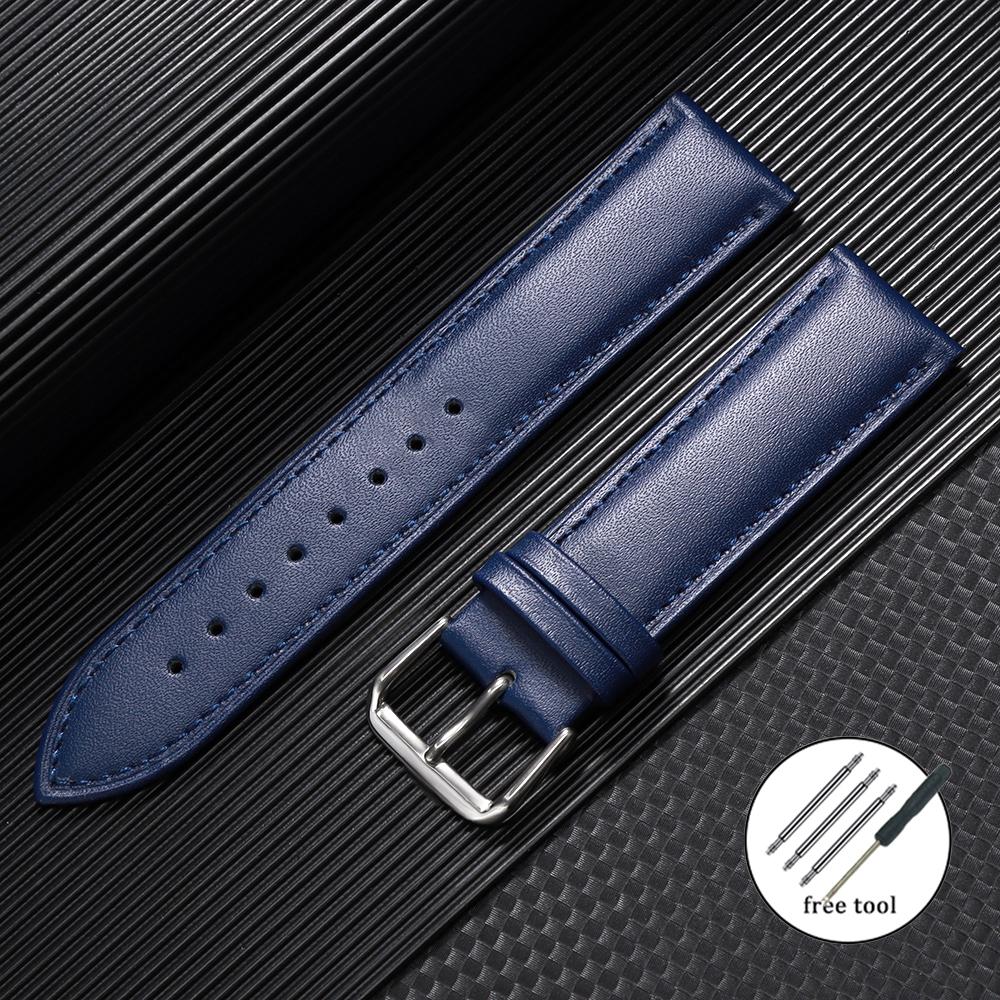 New Calfskin Leather Strap 12mm 14mm 16mm 18mm 20mm 22mm 24mm Bracelet for Samsung Watch4/5/6/7 40mm 44mm Classic Universal Band