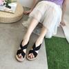 Women's Summer Flat-bottomed Sandals All-match Denim Cloth Cover Roman Shoes Korean Version Non-slip Wear-resistant Sandals Slippers