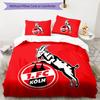FC K?ln Pattern Bedding,Quilt Set Quilt Cover Pillowcase Home Birthday Gift (1*duvet cover+2*pillowcase,without core)