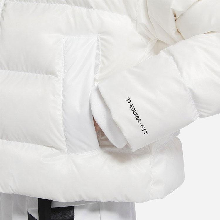 Nike Solid Color Straight Long Sleeve Down Jacket Women Outerwear White DH4080-100