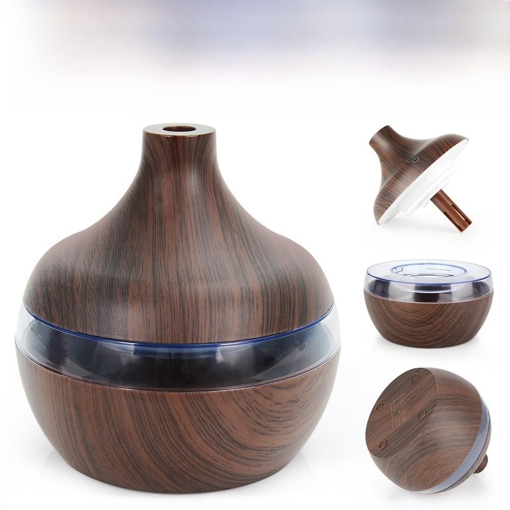 Holzmaserung USB-Luftbefeuchter mit Nachtlicht-Diffusor für den Heimgebrauch und Aromatherapie