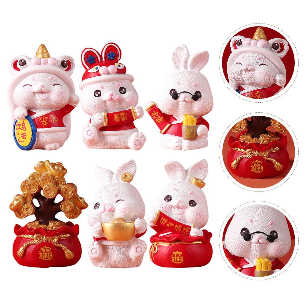 

Кролик Торт Топперы Благоприятное Украшение Орнамент Настольный Зодиак Животное Фигурка Игрушка 5.5X4.5X7CM