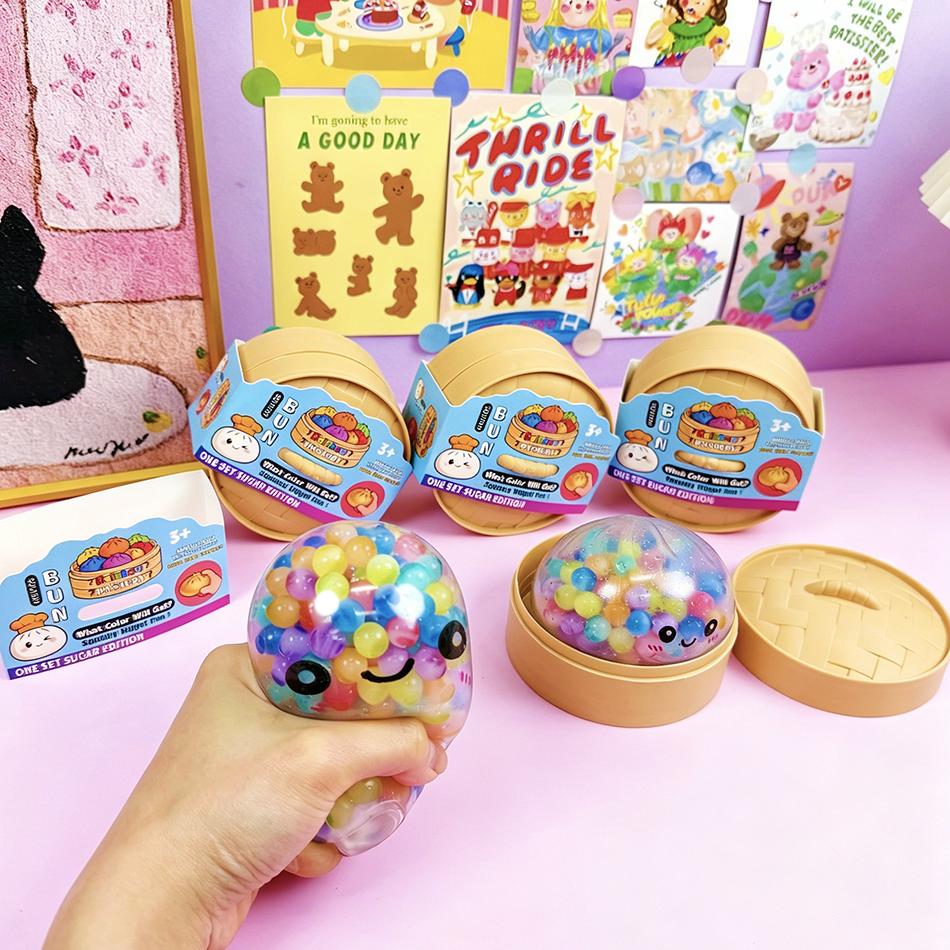 Pallina antistress a forma di raviolo arcobaleno, rimbalzo lento, morbida da schiacciare, giocattolo antistress, decorazione per scrivania da ufficio, regalo di compleanno per bambini/adulti