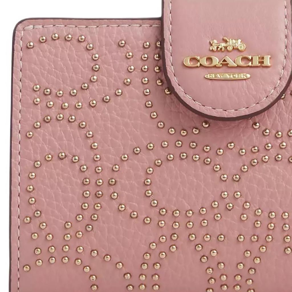 COACH Refined Pebbled Leather Wallet Womens Pink