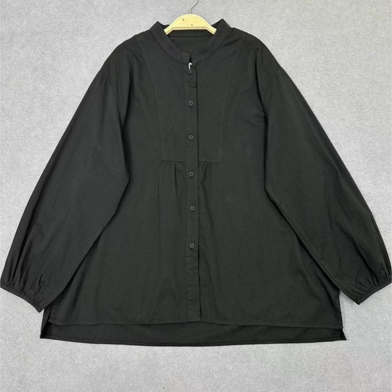 Johnature весенние японские рубашки с воротником-стойкой — фото 8