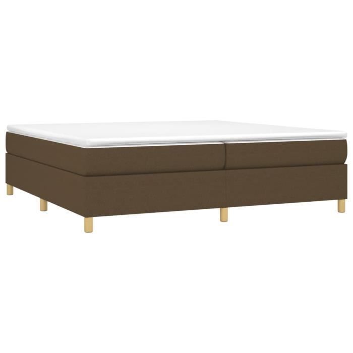 3144549 vidaXL Lit à sommier tapissier avec matelas Marron foncé 200x200 cm