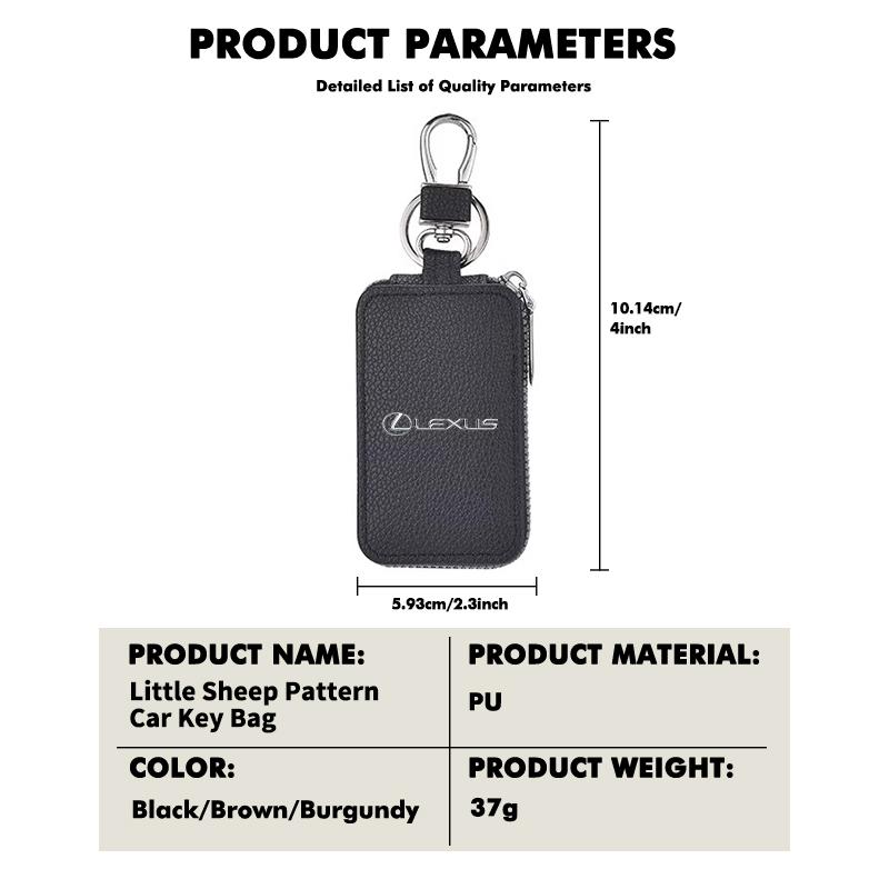 For Lexus Leather Car Keychain Bag Organizer Key Zipper Case Bag Protection Cover CT ES GS NX IS250 RX350 IS200 LX570 UX250h AFJ1