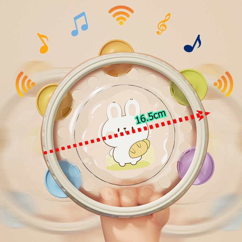 Baby Toys Hand-Held Drums, Percussion Instruments, Baby Hand-Held Tambourines Montessori Toy Interactive Hand Bell for Kid