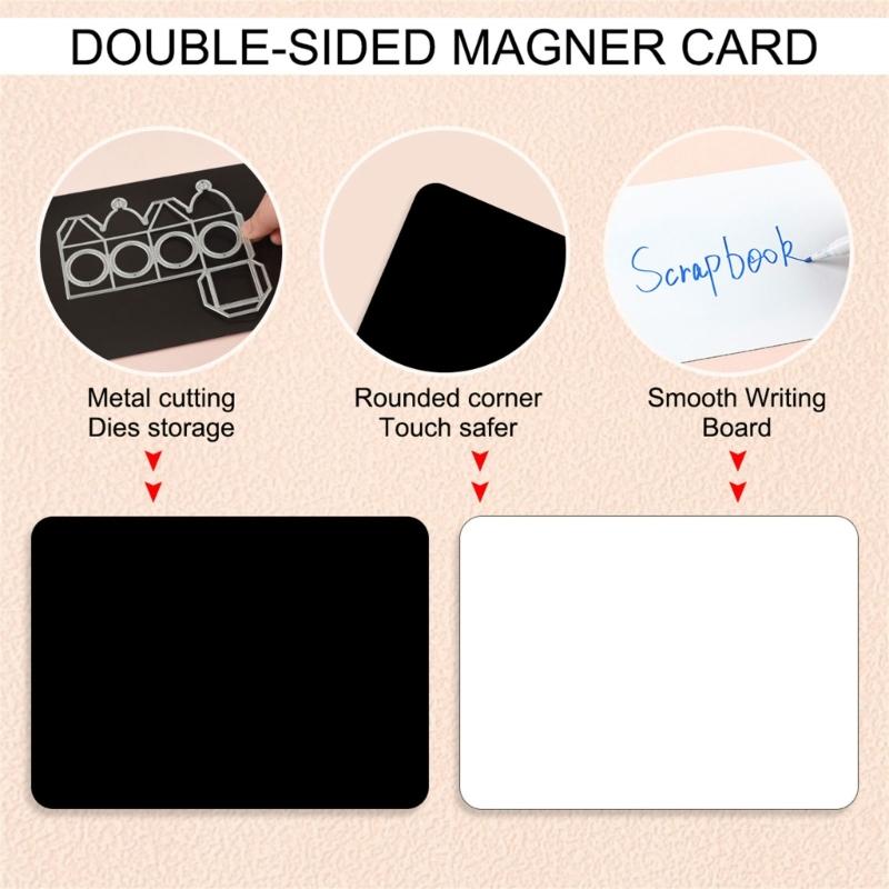 Rubber Magnetic Sheets and Clear Cutting Die Storage Bag Set for Scrapbooking Card Making Supplies Includes Sticker