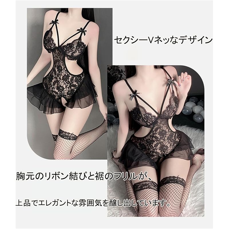 [SEXYTINE] Sexy Lingerie Beautiful Breasts Super Micro Bikini Race Baby Doll Halter Neck Mini Bra Cosplay Perforated Ultra Thin Swimsuit Style High