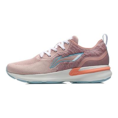 Li Ning Lan One Piece Woven Rebound Low Top Running Shoes Women Running Shoes Pink Blue ARHR132-2