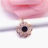 Purple Gold Shiny Hollowed-Out Flower Pendant, Simple High-End Temperament, Colored Gold-Plated Rose Gold Necklace.