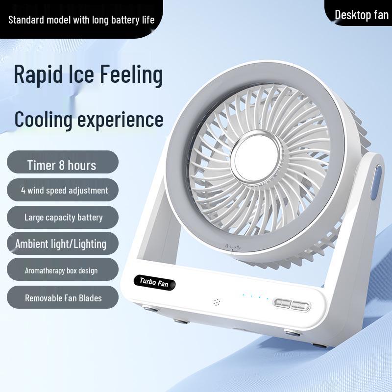 Compact Wall-Mountable Smart Desktop Fan with Timer and Voice Control