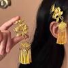 Yu Shuxin Golden Flower Tassel Hairpin Female New Chinese Style Photo Atmosphere Side Clip Headgear
