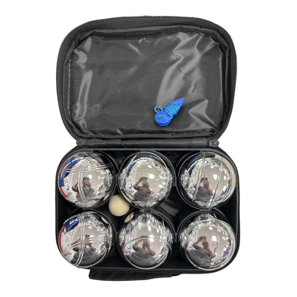 Shandini Petanque Balls, Iron, Standard Size Set, Metal Balls for Outdoor Sports, with Storage Bag, Set of 6 Balls