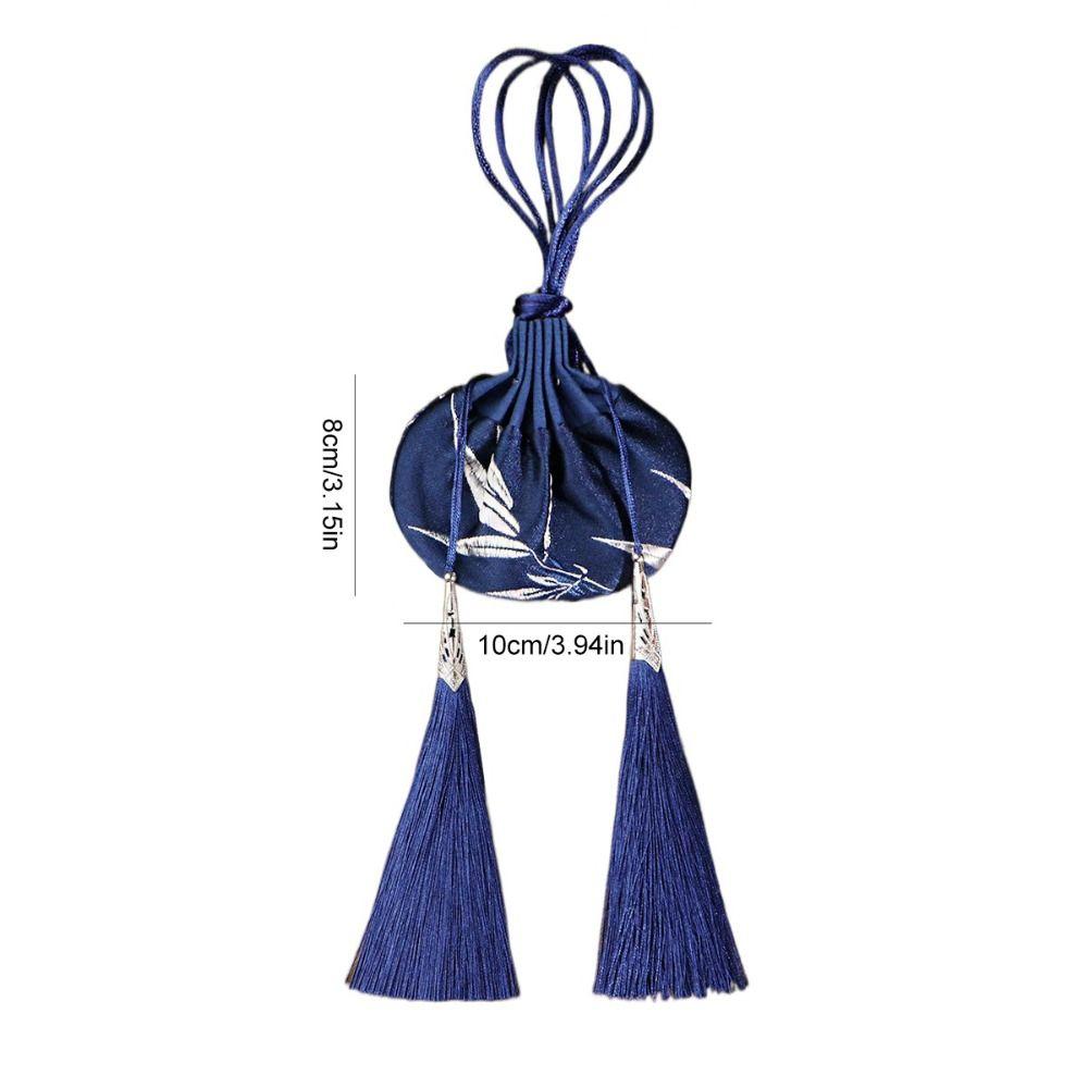 Elegant Jewelery Drawstring Bag with Tassel Retro Brocade Pouch Empty Sachet  Hanfu Accessories