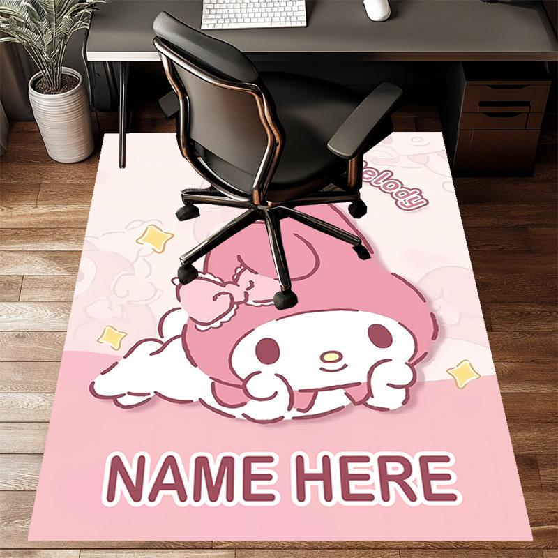 Custom Melody Mat Personalized Name, Polyester Washable Indoor Entryway Rug, Gift for Christmas, Easter, Thanksgiving Day
