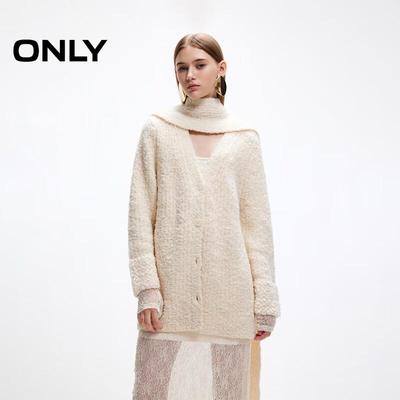 Women's Loose V-Neck Scarf Cardigan Sweater