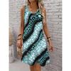 Printed Fashionable Casual Elegant Breathable Round Neck Vest Dress New Style Women's Casual Skirt Vacation Women's Sleeveless Midi Dress