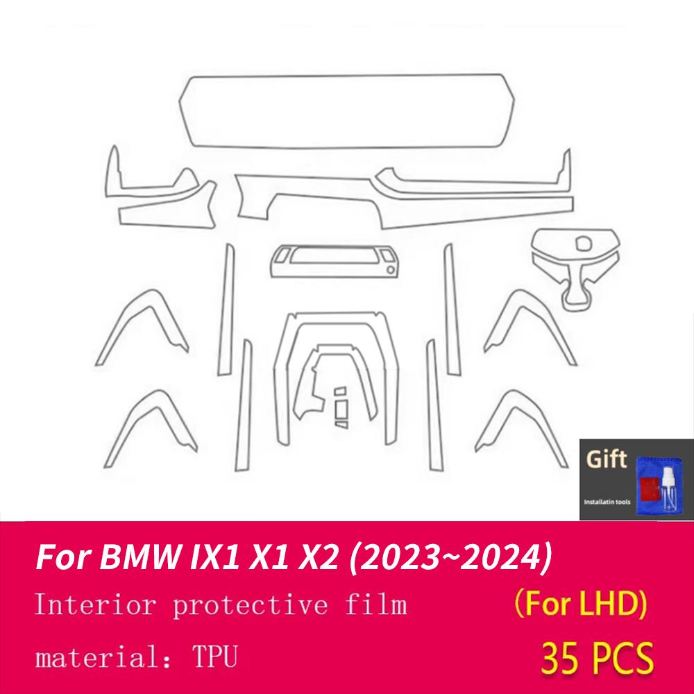 Car Interior TPU Protector Anti-scratch Film For BMW IX1X1 X2 ~24 Auto Protective Transparent Anti-tear Stickers Accessories