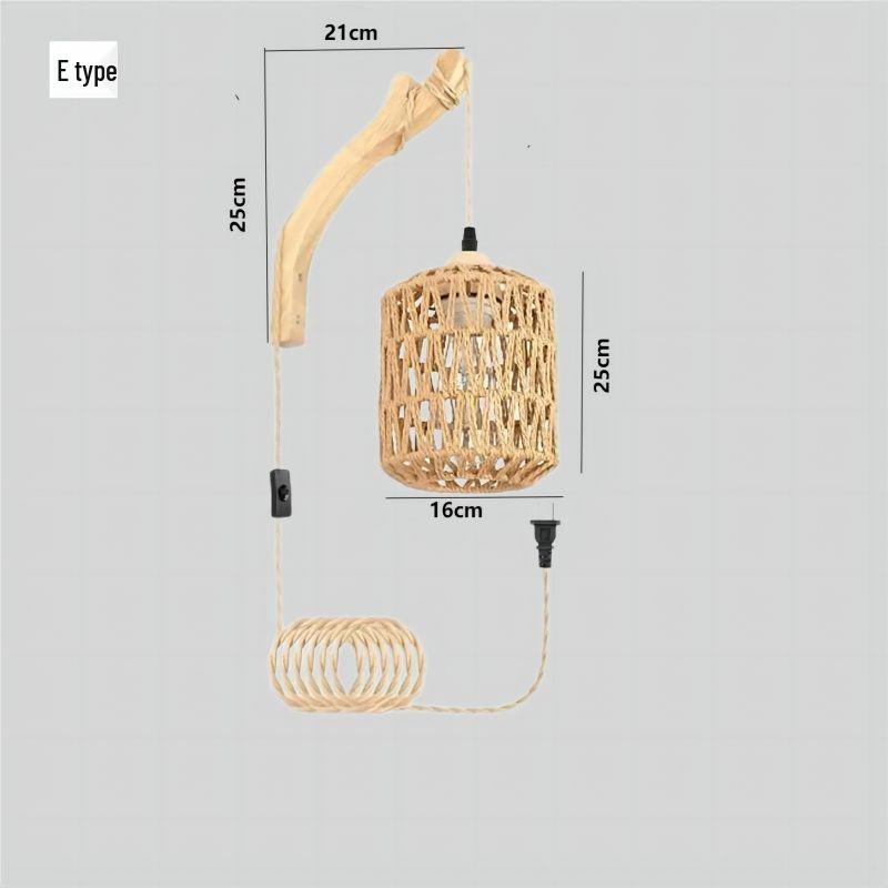 Bamboo Weaving Wall Lamp: Retro Wabi-Sabi Style for Tea Rooms and Bedrooms