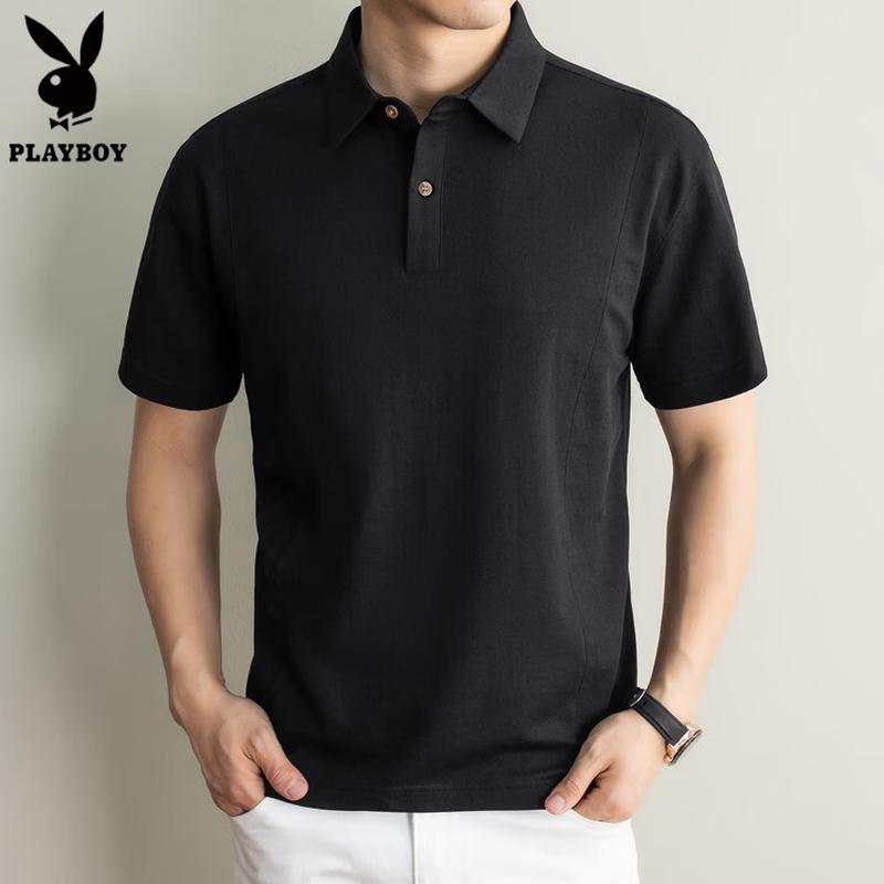 PLAYBOY Men s Linen Cotton Blend Polo Shirt 2XL
