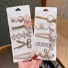 5-6pcs Pearls Elegant Vintage Hair Clips Women Fashion Geometric Flower Barrettes Headwear Girl Sweet Hairpins Hair Accessories