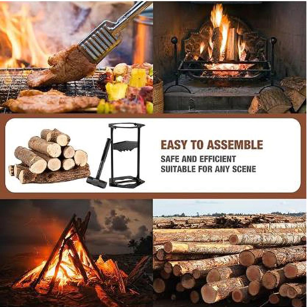 Manual Firewood Distributor - Firewood Distributor Wedge Hatchet - Handmade Cast Iron Kindling Firewood Splitter,Outdoor Tools
