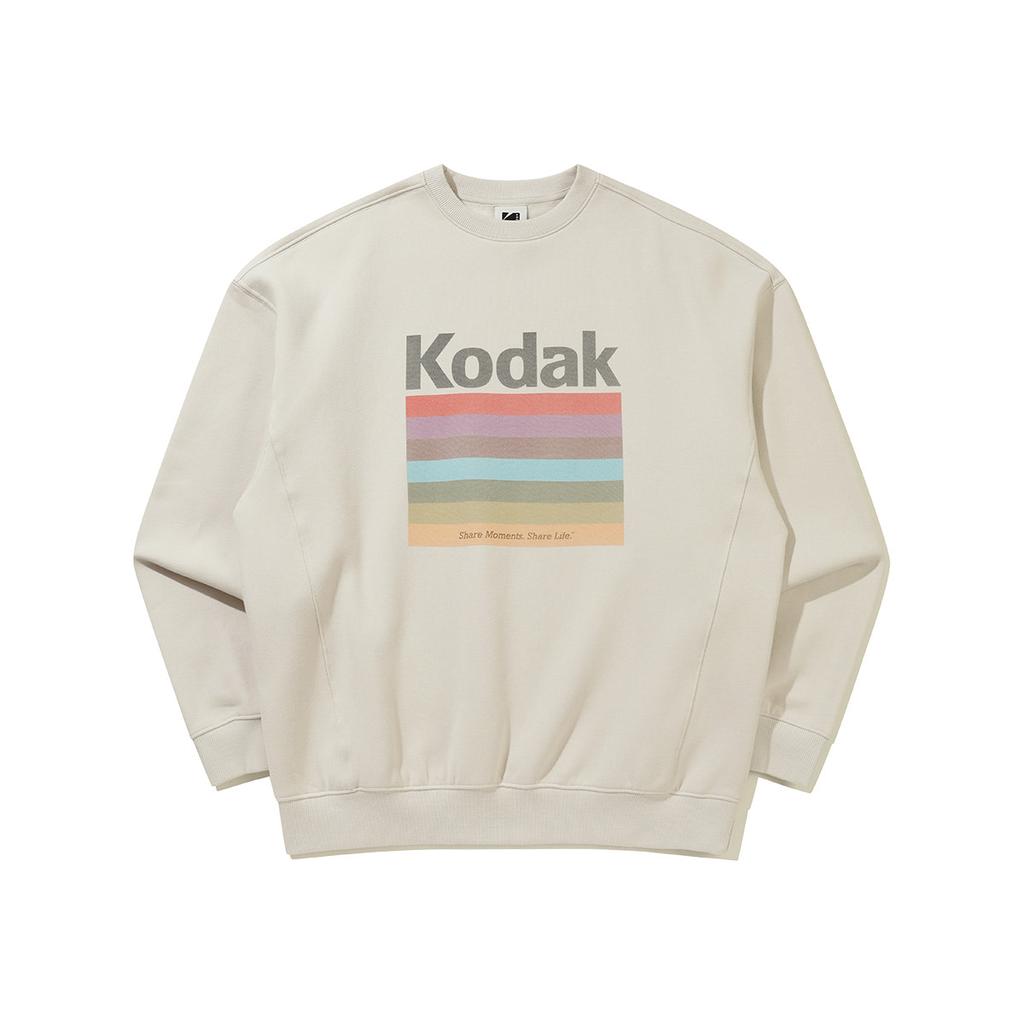 KODAK Rainbow Snow Wash Fleece-Lined Sweatshirt Ivory