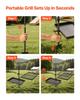 Heavy Duty Swivel Campfire Grill, Double Layer Portable Camping Grill Grate & Griddle, Sturdy Steel BBQ Mesh, 360° Height Adjustable Over Fire Pit,