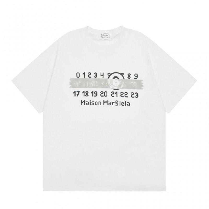 Digital Print MM6 Cotton T-Shirt Men Women Short Sleeve Casual Top 230g