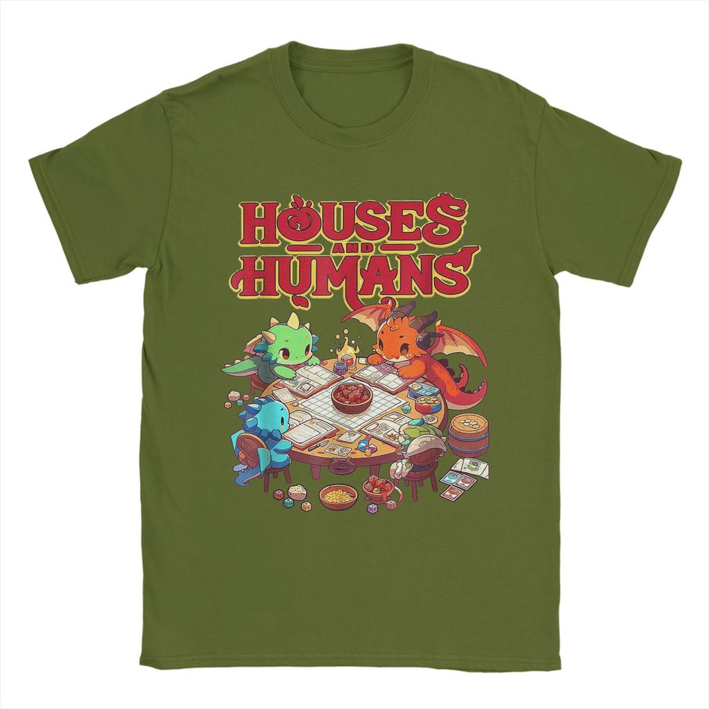 Casas de Juego Humanos Divertido Parodia RPG Jugador Hombres Camisetas Divertidas Camiseta Divertida Manga Corta Cuello Redondo Camiseta de Algodón Tallas Grandes Tops