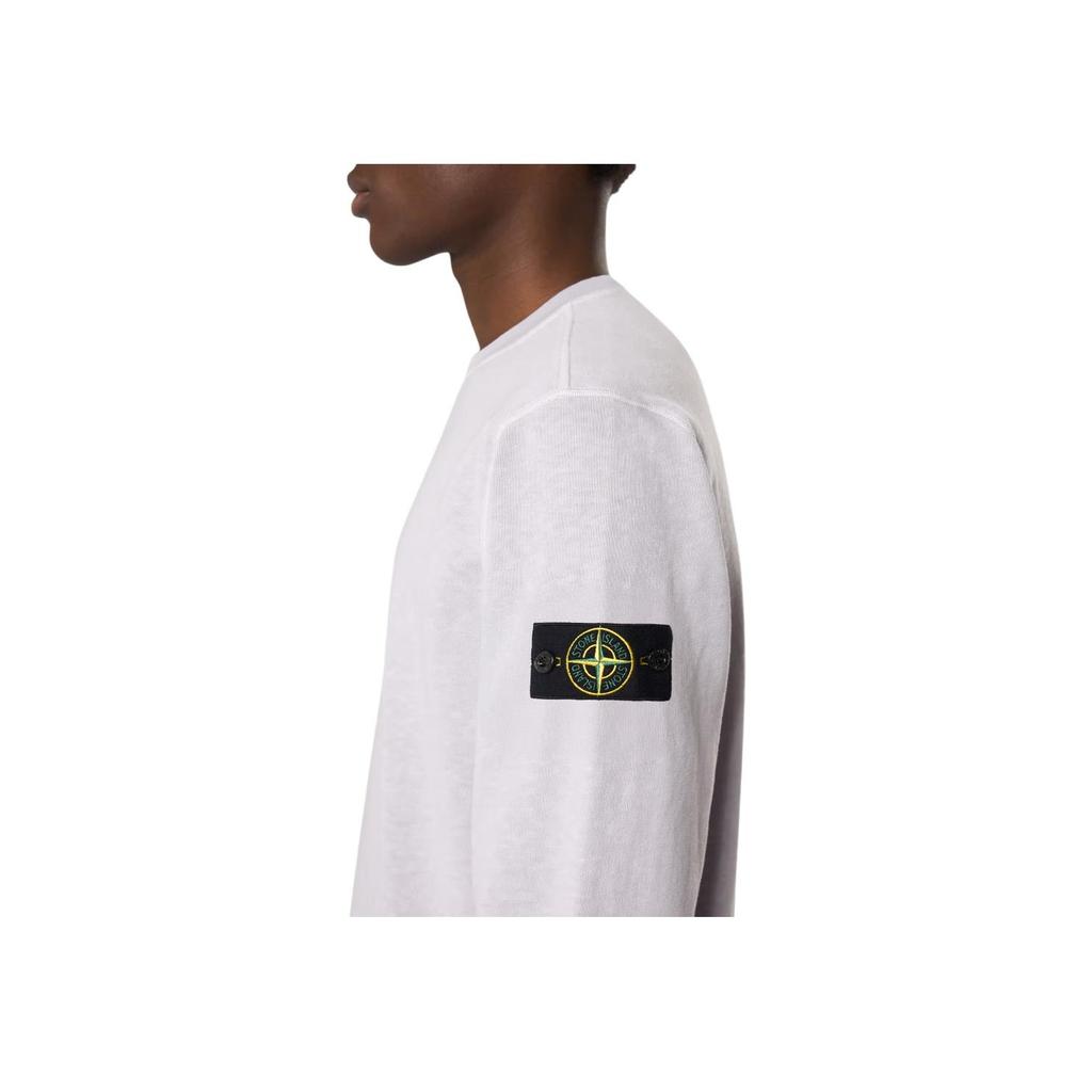 Stone Island Round Neck Logo Long Sleeve Sweatshirt Men sweatshirt Light-Purple K1S1561000-20S0060-V0188