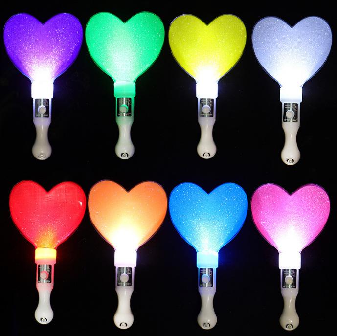 

LED Stick Support Star Stick Heart Fluorescent Sticks Birthday Concert Party Glow Sticks Handheld Flashing Rod Idol Support Tool Random Color 1PC