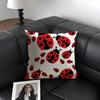 Cute Cartoon Ladybug Cushion Cover Natural Linen Organic Fabric DoubleSided Printing Sofa Home Decor Gift Pillow Case