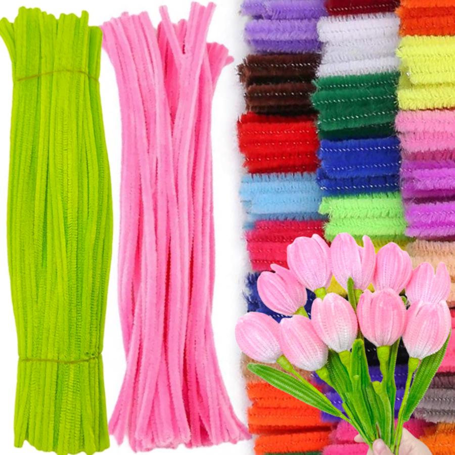 100/300/500pcs Pipe Cleaner Chenille Stem Handicraft DIY Art Furry Strip for Festival Party Birthday Gift Indoor Decor XJM