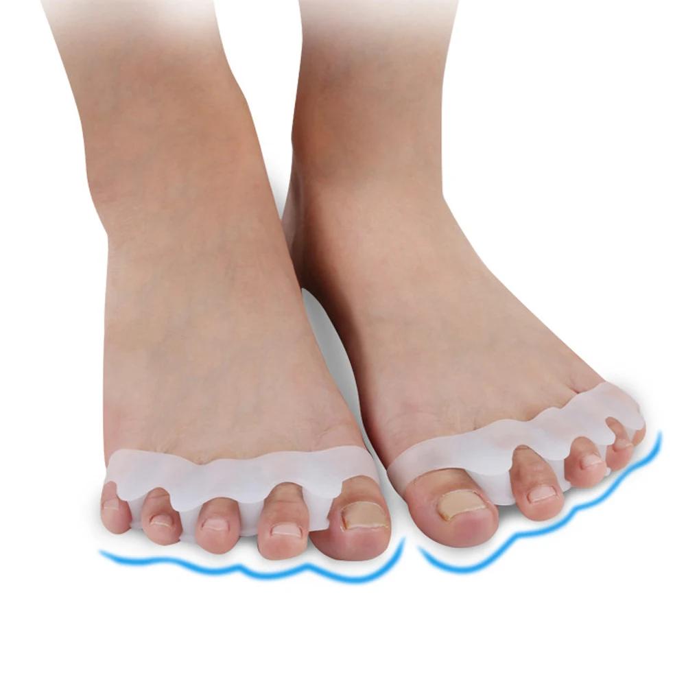 Wholesale 2pcs=1pair New Protective Toes Separator  Suitable Bunion Corrector  Material Soft Gel Straightener Spacers  Care Tool