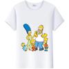 Casual Disney Cartoon Simpson Harajuku T-shirt Summer Blouses Ladies Men White Tees Tops Short Sleeve Blouses Women 90S Tshirt