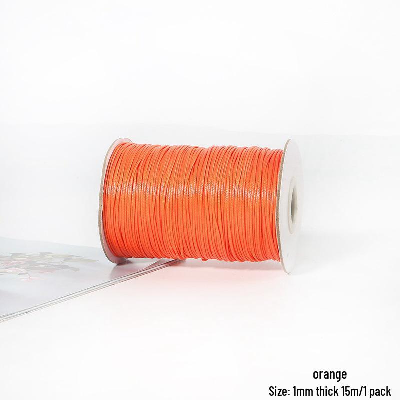 15m 1mm Korean Waxed Cord Faux Leather for DIY Bracelets & Necklaces
