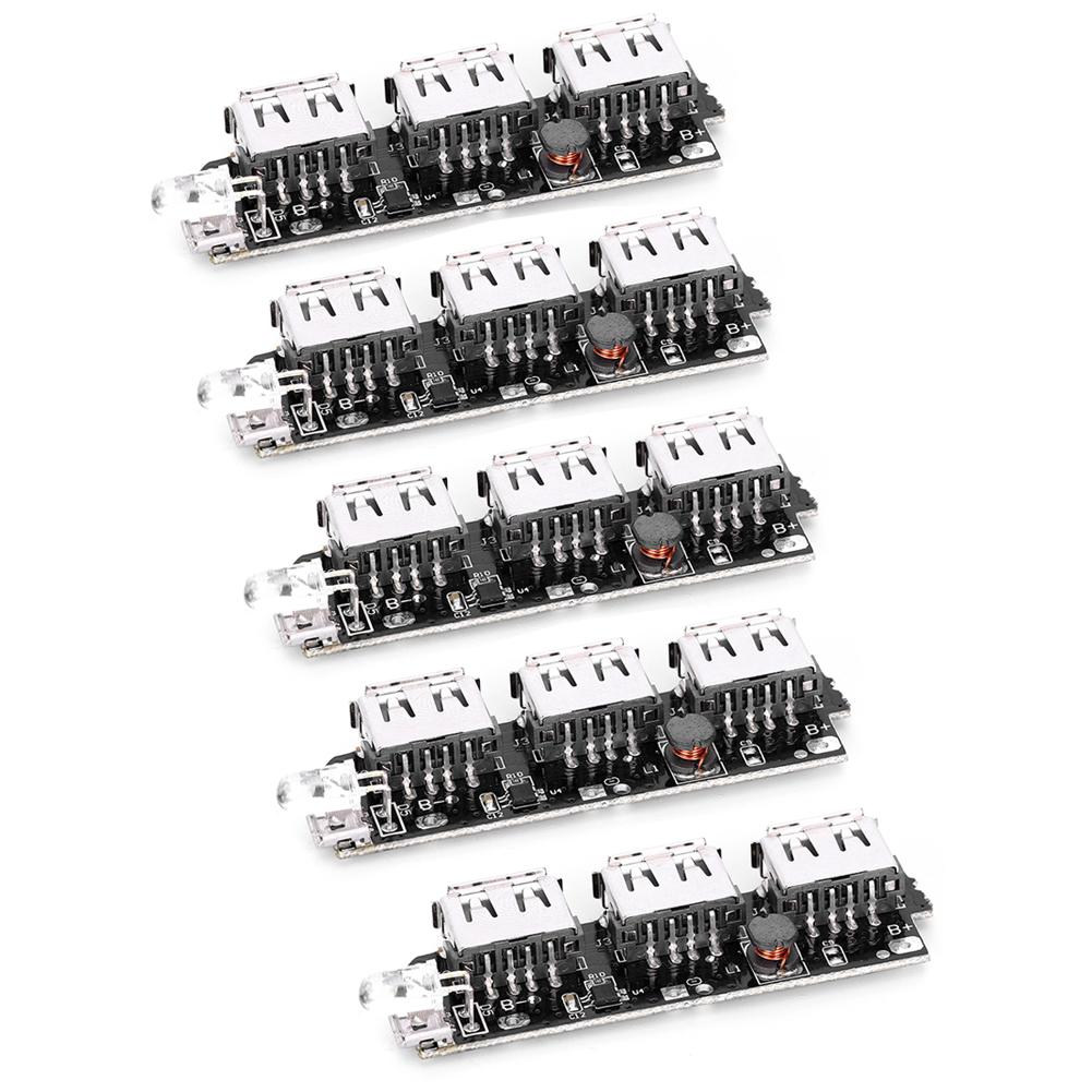5Pcs Power Bank Charger Module 3USB DIY Mobile Circuit Board Electronic Component 5V2.1A